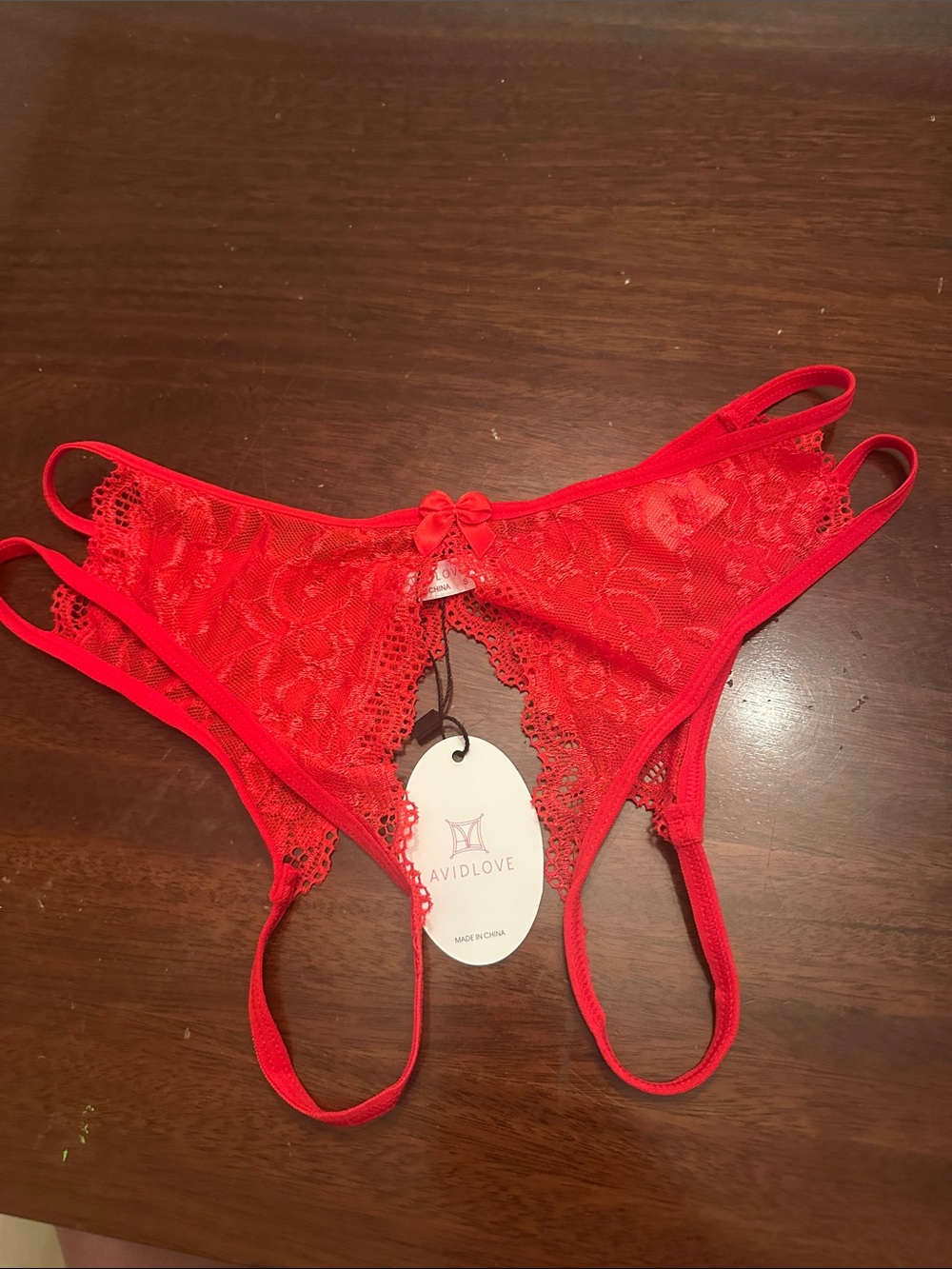 Avidlove Women's Red Lace Strappy Thong